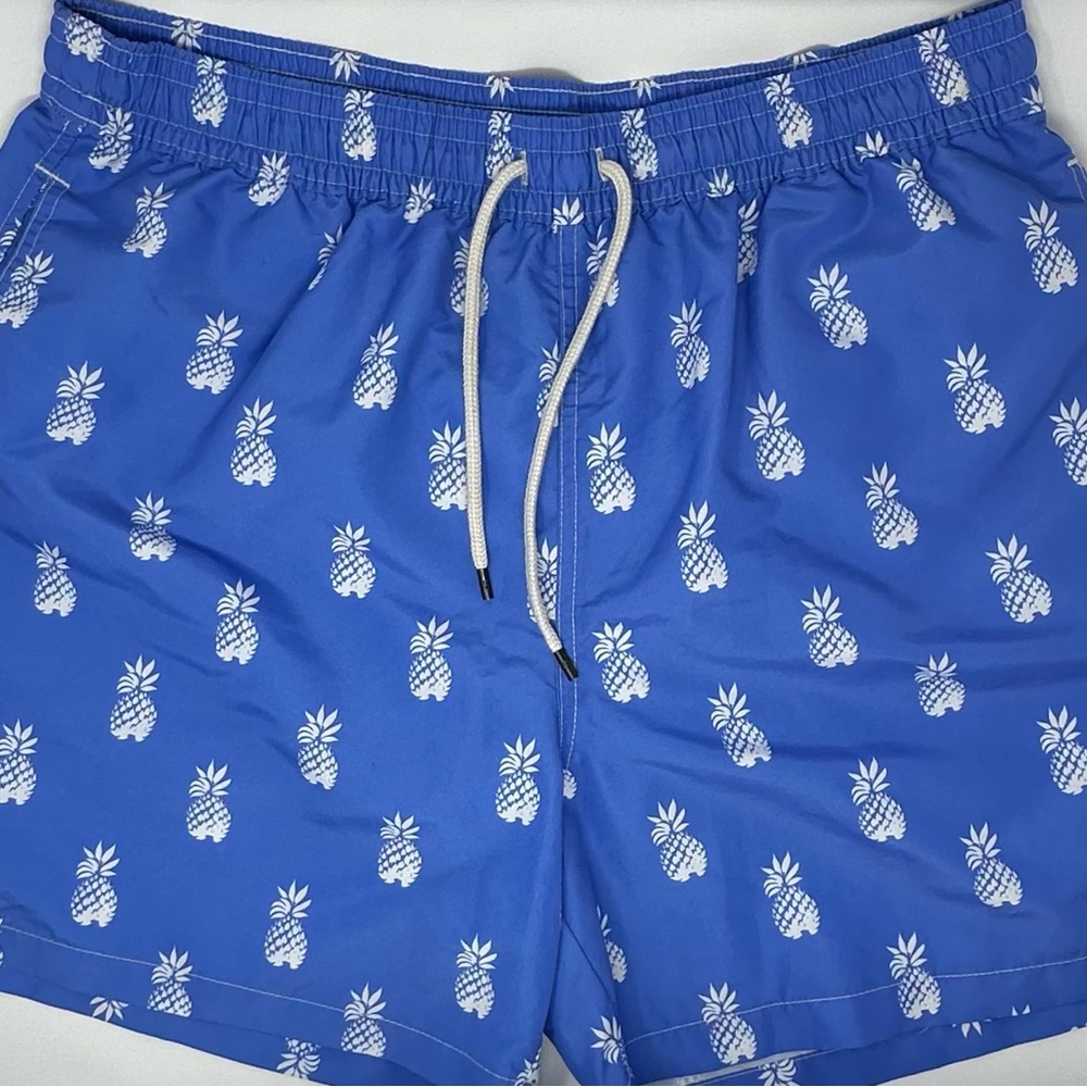 Ralph Lauren Swim Trunks board shorts Pineapple Print Blue XL - Picture 2 of 5